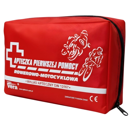 APTECZKA MOTOCYKLOWA ROWEROWA Vera DIN 13167 Mała Czarna 15x10x5 cm VERA02