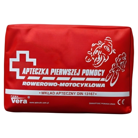 APTECZKA MOTOCYKLOWA ROWEROWA Vera DIN 13167 Mała Czarna 15x10x5 cm VERA02