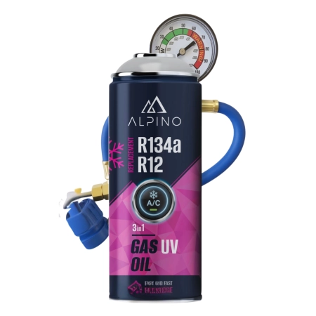 Zestaw Gaz do nabijania klimatyzacji ALPINO R134a czynnik chłodniczy 3W1 UV