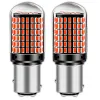 Żarówki LED P21/5W Qerk B144. CANBUS 144 LED czerwone, mocne – komplet 2 szt.