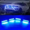 Lampa ostrzegawcza LED niebieska 4x – stroboskop, pilot, 18 programów