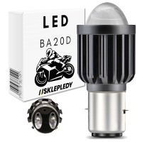 ŻARÓWKA LED BA20D MOTOCYKLOWA 6000K SOCZEWKA