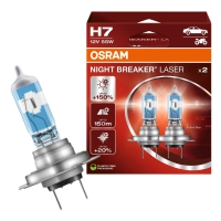 Żarówki halogenowe H7 OSRAM Night Breaker Laser 12V 55W PX26d +150% 2 szt. 64210NL-2HB