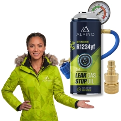 Zestaw do nabijania klimatyzacji z czynnikiem ALPINO R1234yf 3W1 manometr adapter