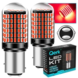 Żarówki LED P21/5W Qerk B144. CANBUS 144 LED czerwone, mocne – komplet 2 szt.