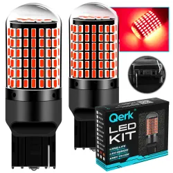 Żarówki LED W21W Qerk B144 CANBUS – czerwone 144 LED – komplet 2 szt.