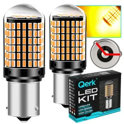 Żarówki LED PY21W CANBUS QERK B144 – 144 LED, pomarańczowe kierunkowskazy (2 szt.)
