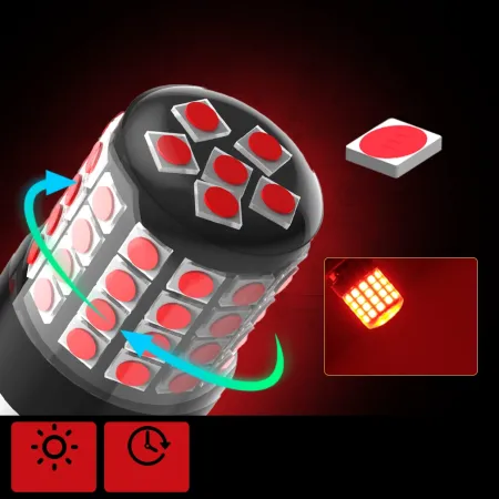 ŻARÓWKA P21/5W LED CZERWONA DWUWŁÓKNOWA XSTORM CAN