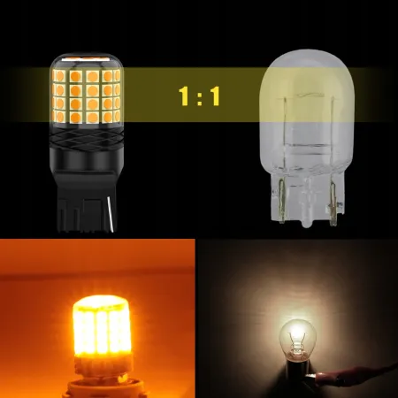 ŻARÓWKA W21W WY21W T20 LED XSTORM POMARAŃCZOWA KIERUNKOWSKAZ USA