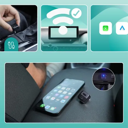 Bezprzewodowy adapter do auta – WiFi 6, Bluetooth 5.4, Plug & Play