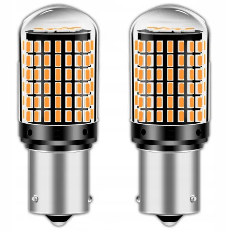 Żarówki LED PY21W CANBUS QERK B144 – 144 LED, pomarańczowe kierunkowskazy (2 szt.)