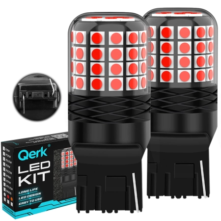 Żarówki LED W21W T20 Qerk A2200 CZERWONE – STOP, POZYCJA, CANBUS, komplet 2 szt.