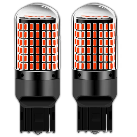 Żarówki LED W21W Qerk B144 CANBUS – czerwone 144 LED – komplet 2 szt.