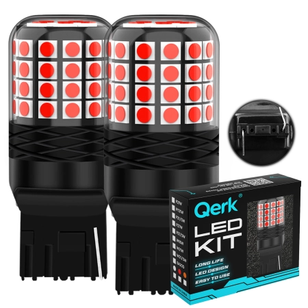 Żarówki LED W21W T20 Qerk A2200 CZERWONE – STOP, POZYCJA, CANBUS, komplet 2 szt.