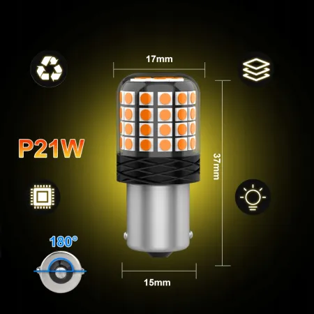 ŻARÓWKA LED P21W XSTORM POMARAŃCZOWA KIERUNKOWSKAZ