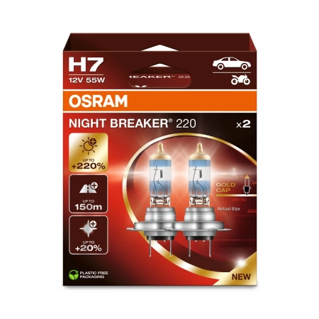 Żarówka H7 halogenowa Osram Night Breaker 220 12 V 55 W PX26d 2 szt