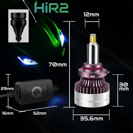 Żarówki LED HiR2 QERK Q9 360° 2x WIĘCEJ ŚWIATŁA CANBUS B.Mocne 6500k 2 sztk
