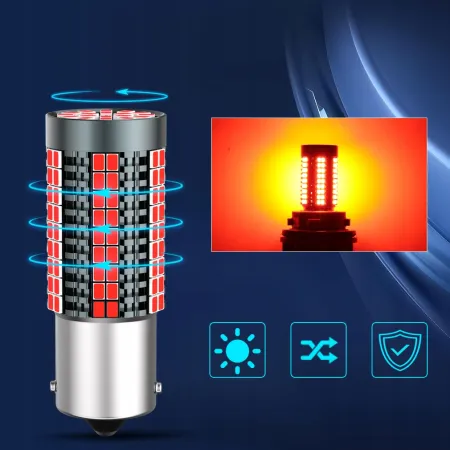 ŻARÓWKA P21W LED XSTORM CZERWONA STOPU CANBUS BA15S