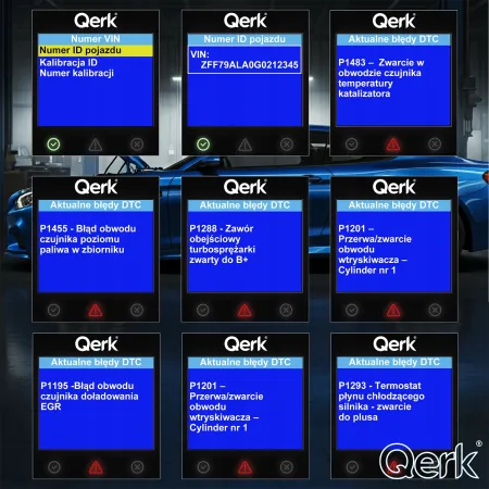 Interfejs diagnostyczny OBD2 Qerk T61 tester z polskim menu odczyt błędów