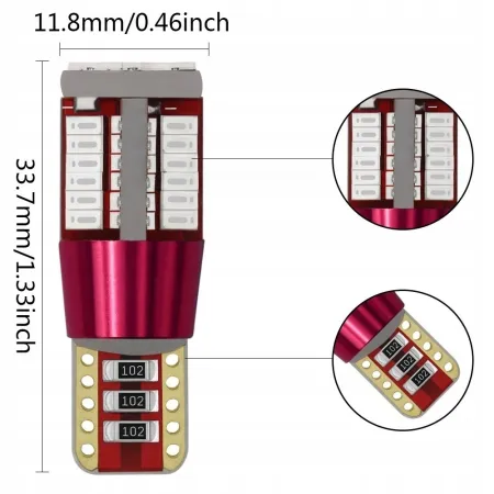 ŻARÓWKA LED W5W T10 POSTOJÓWKI 57 LED CANBUS 360°