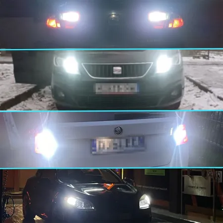 Żarówki LED W21W Qerk B144. CANBUS 144 LED mocne do świateł cofania – komplet 2 szt.