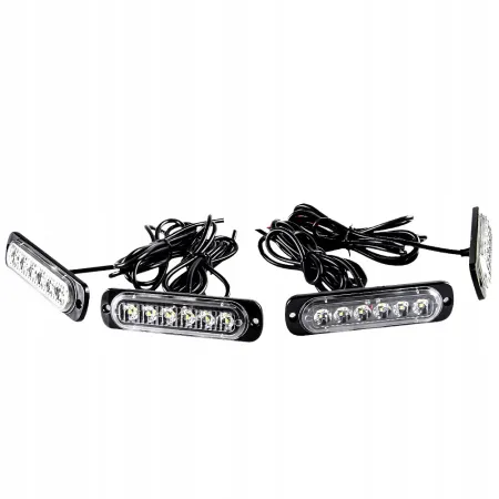Lampa ostrzegawcza LED pomarańczowo-biała 4x – błyskowa, obrysowe, 18 trybów