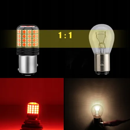 ŻARÓWKA P21/5W LED CZERWONA DWUWŁÓKNOWA XSTORM CAN