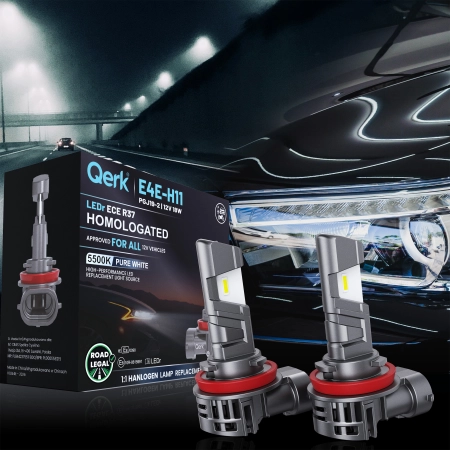 Żarówki LED H11 Qerk E4E LEDr 5500K 2700lm ECE R37 Homologacja Drogowa 2 szt.