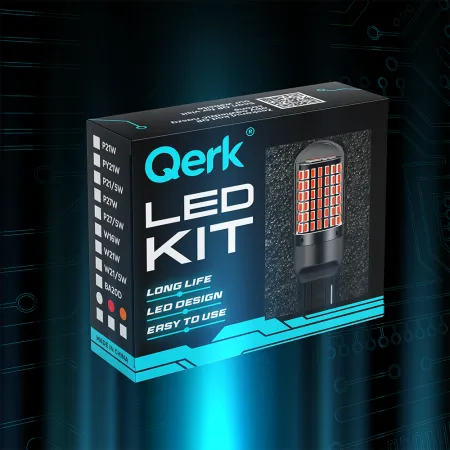 Żarówki LED W21W Qerk B144 CANBUS – czerwone 144 LED – komplet 2 szt.