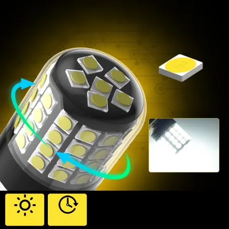 ŻARÓWKA LED BA20D MOTOCYKLOWA 6000K DWUWŁÓKNOWA