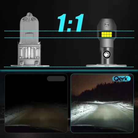 ŻARÓWKI LED H3 QERK 1 DO 1 WIĘCEJ ŚWIATŁA CAN RETROFIT IDEALNIE DOPASOWANE