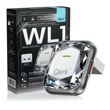 Qerk WL1-CRA CRYSTAL adapter CarPlay Android Auto – opakowanie
