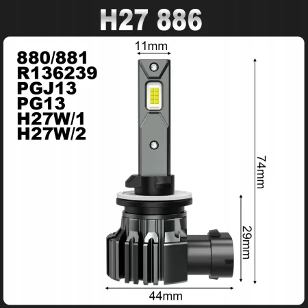 ŻARÓWKI LED H27 880 881 886 PGJ13 XSTORM Chevrolet Hyundai Ssangyong KIA