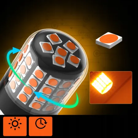 ŻARÓWKA W21W WY21W T20 LED XSTORM POMARAŃCZOWA KIERUNKOWSKAZ USA