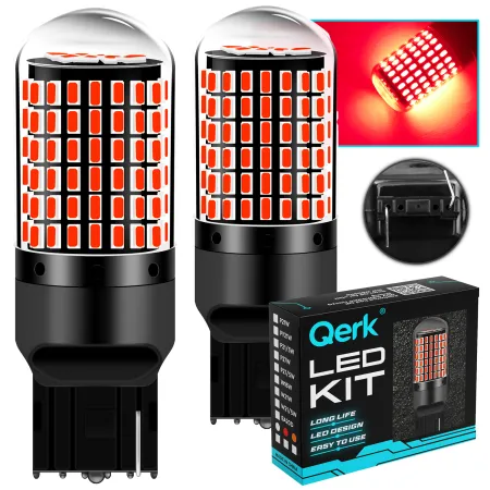 Żarówki LED W21W Qerk B144 CANBUS – czerwone 144 LED – komplet 2 szt.