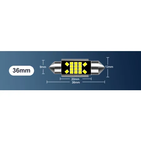ŻARÓWKA RURKA LED 36MM C3W C5W XSTORM 16SMD CANBUS