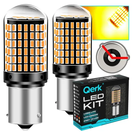 Żarówki LED PY21W CANBUS QERK B144 – 144 LED, pomarańczowe kierunkowskazy (2 szt.)