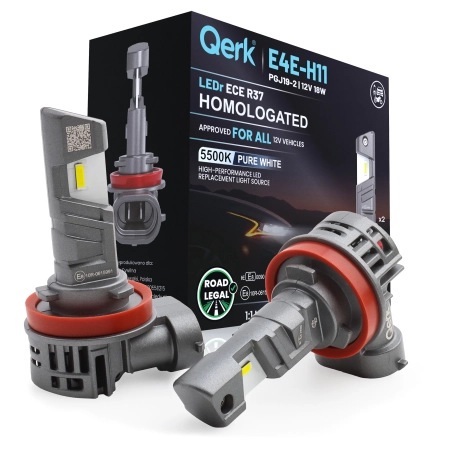 Żarówki LED H11 Qerk E4E LEDr 5500K 2700lm ECE R37 Homologacja Drogowa 2 szt.