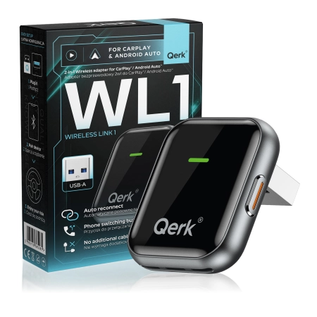 Qerk WL1-BLA adapter CarPlay Android Auto USB-A – opakowanie