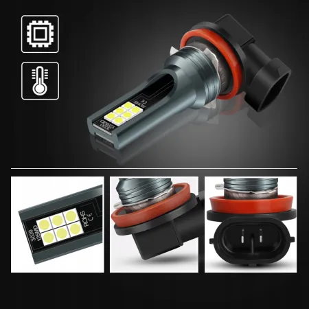 ŻARÓWKA LED H11 35W 3000LM 12V DRL DZIENNE 12 SMD