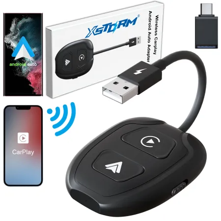 2 W 1 BEZPRZEWODOWY ANDROID AUTO i CARPLAY iPHONE ADAPTER WIFI BT XSTORM