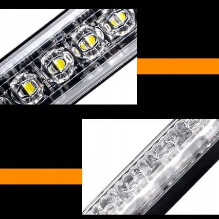 Lampa ostrzegawcza LED pomarańczowa 4x – stroboskop, pilot, tryby pracy