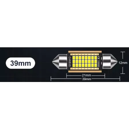 ŻARÓWKA RURKA LED 39MM C3W C5W XSTORM 24SMD CANBUS
