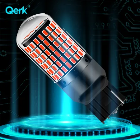 Żarówki LED W21W Qerk B144 CANBUS – czerwone 144 LED – komplet 2 szt.