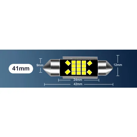 ŻARÓWKA RURKA LED 41MM 42MM 16SMD C5W XSTORM CAN