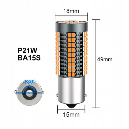 ŻARÓWKA P21W LED XSTORM POMARAŃCZOWA KIERUNKOWSKAZ