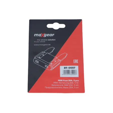 MAXGEAR BEZPIECZNIK PŁYTKOWY MINI 20A KOMPLET 5 sztuk