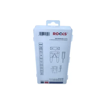 ROOKS ZESTAW BEZPIECZNIKÓW MINI, 121 SZT: 5A, 10A, 15A, 20A, 25A, 30A